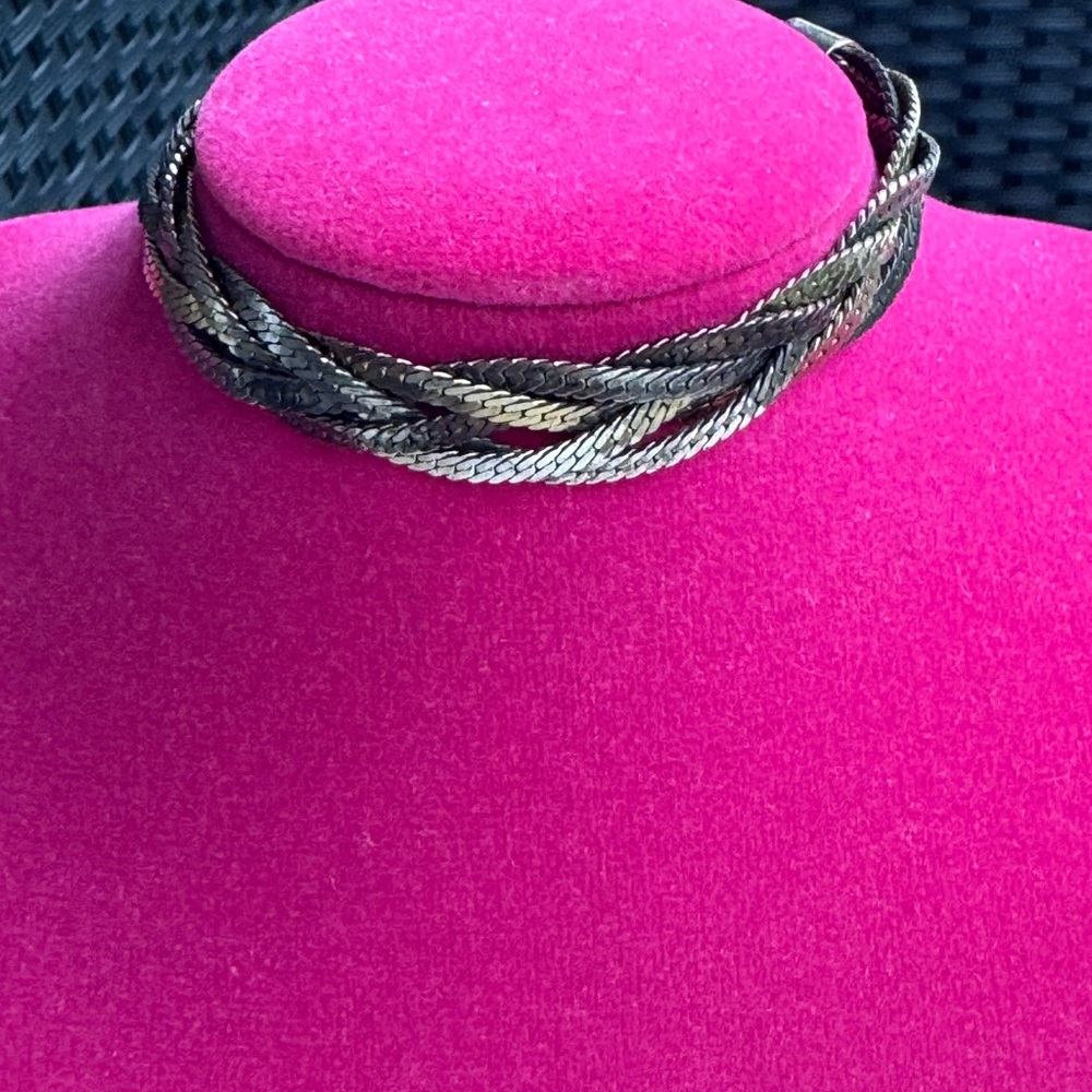 Elegant Silver Braided Necklace